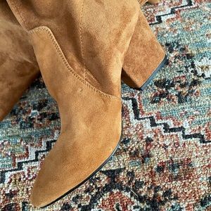 Goodnight Macaroon Tan Suede Over the knee Boots Size 8